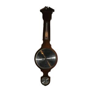 Taylor Temp Compensated Banjo Style Barometer/Weather Station Mahogany Wood